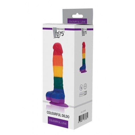 Разноцветный фаллоимитатор-реалистик COLOURFUL DILDO - 20 см.