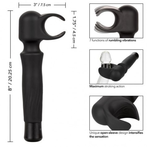 Черный вибромастурбатор Masturwand Vibrating Stroker